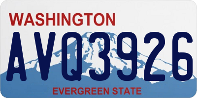 WA license plate AVQ3926
