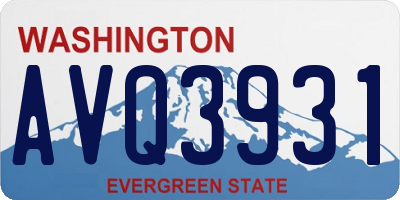 WA license plate AVQ3931