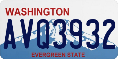 WA license plate AVQ3932
