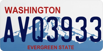 WA license plate AVQ3933