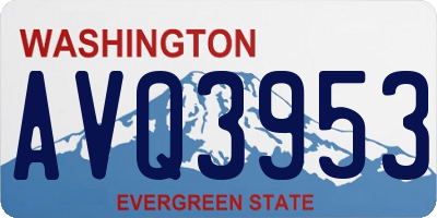 WA license plate AVQ3953