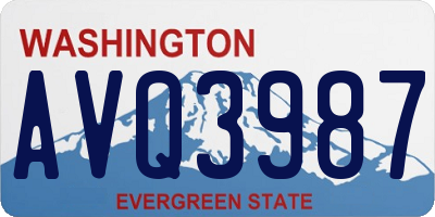 WA license plate AVQ3987