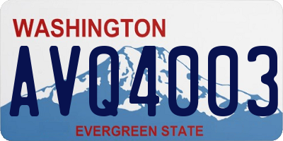 WA license plate AVQ4003