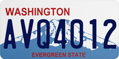 WA license plate AVQ4012