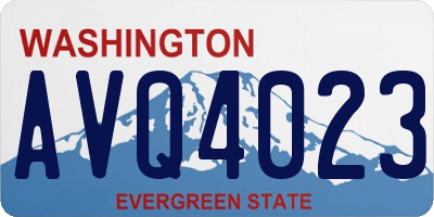 WA license plate AVQ4023
