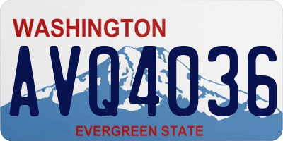 WA license plate AVQ4036