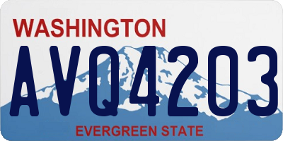 WA license plate AVQ4203