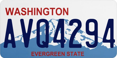WA license plate AVQ4294