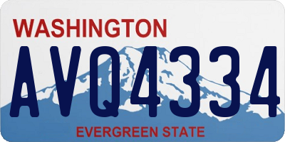 WA license plate AVQ4334