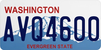 WA license plate AVQ4600