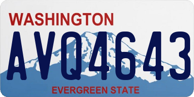 WA license plate AVQ4643