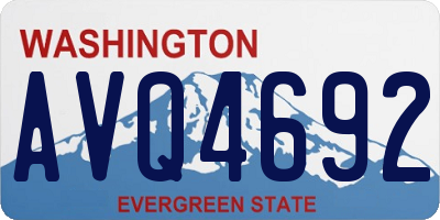 WA license plate AVQ4692