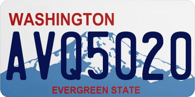 WA license plate AVQ5020