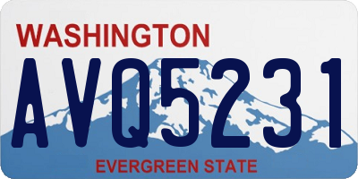 WA license plate AVQ5231