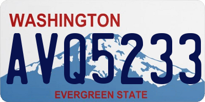 WA license plate AVQ5233