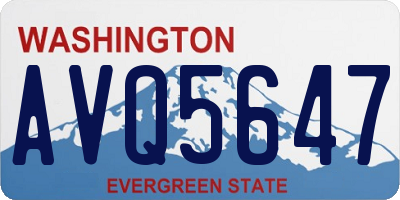 WA license plate AVQ5647