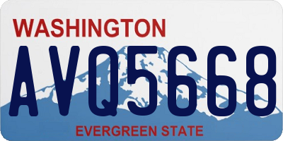 WA license plate AVQ5668