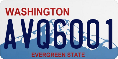 WA license plate AVQ6001