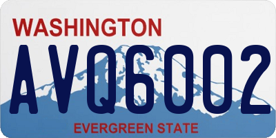 WA license plate AVQ6002