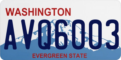 WA license plate AVQ6003