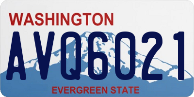 WA license plate AVQ6021