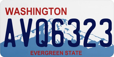 WA license plate AVQ6323