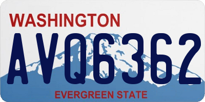 WA license plate AVQ6362