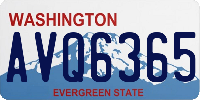 WA license plate AVQ6365