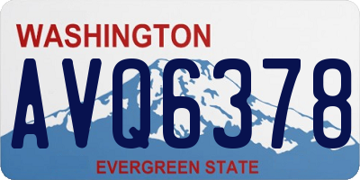 WA license plate AVQ6378