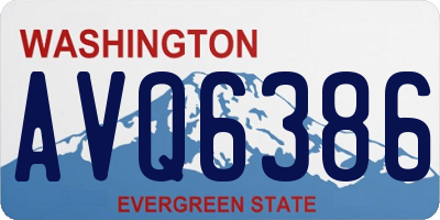 WA license plate AVQ6386