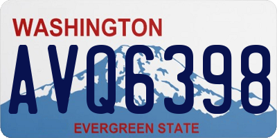 WA license plate AVQ6398
