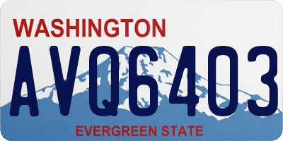WA license plate AVQ6403