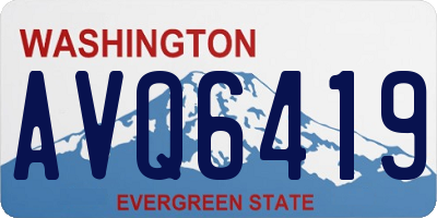WA license plate AVQ6419
