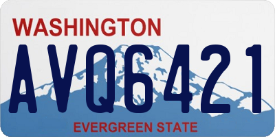 WA license plate AVQ6421