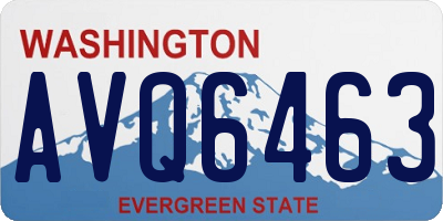WA license plate AVQ6463
