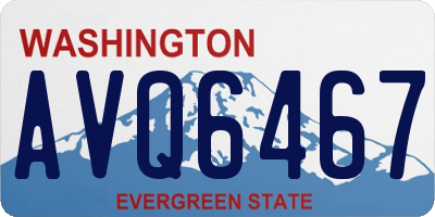 WA license plate AVQ6467