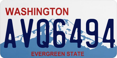 WA license plate AVQ6494