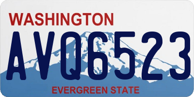WA license plate AVQ6523