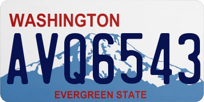 WA license plate AVQ6543