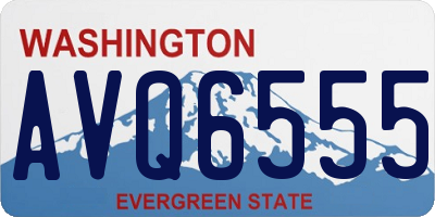 WA license plate AVQ6555