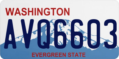 WA license plate AVQ6603