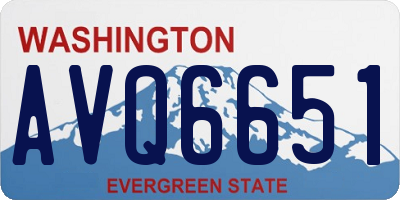 WA license plate AVQ6651