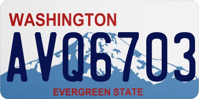 WA license plate AVQ6703