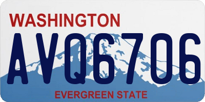 WA license plate AVQ6706