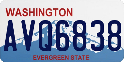 WA license plate AVQ6838