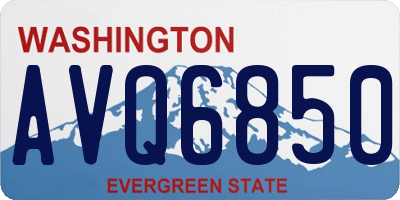 WA license plate AVQ6850