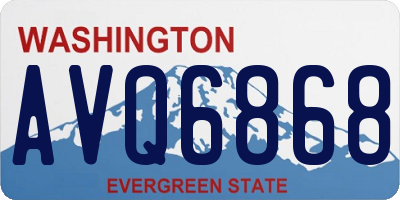 WA license plate AVQ6868