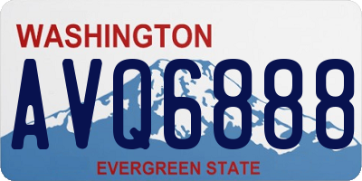 WA license plate AVQ6888