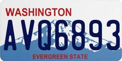 WA license plate AVQ6893
