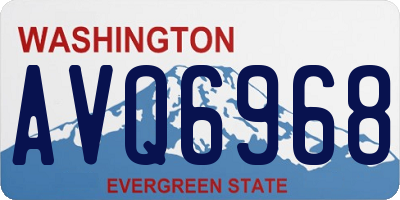 WA license plate AVQ6968